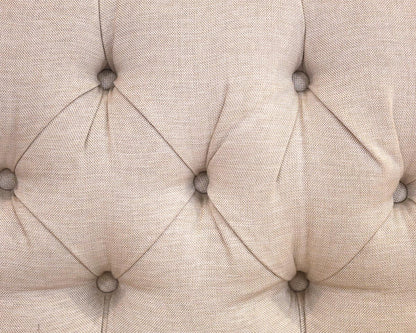 Baker 107" Tufted Shelter-Arm Sofa in White Sand Linen