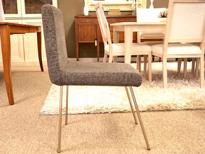 Set of Four CB2 Upholstered Dining Chairs in Charcoal
