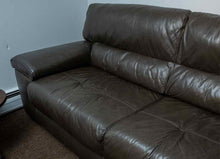 Chateau d'ax Bustle Back Bonded Brown Leather Sofa