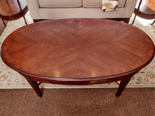 Drexel Heritage Mahogany 1 Drawer  Oval Cocktail Table