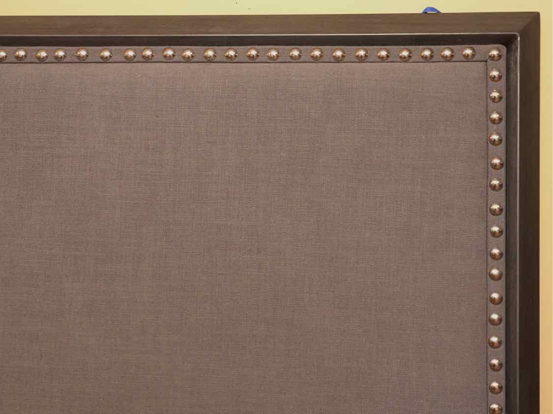 Leggett & Platts Metal Linen Upholstered Chrome Nailhead  King Bed