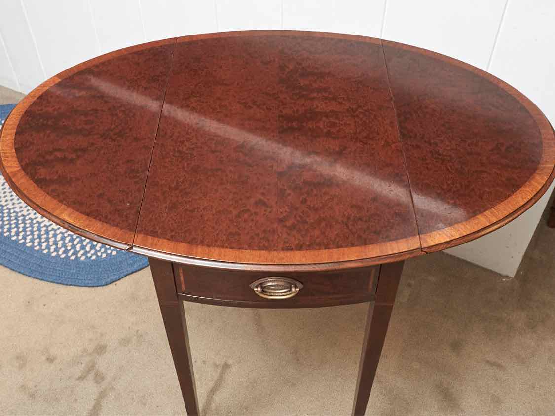 Irwin Furniture Burl Banded  Pembroke Drop Leaf   Side Table