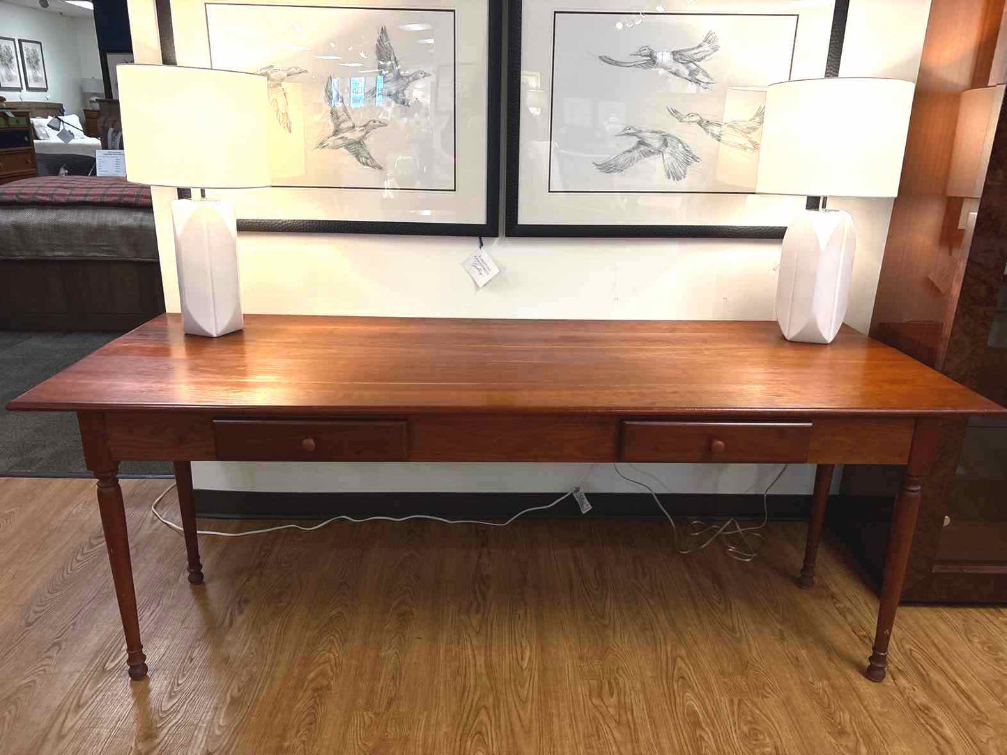 Custom-Made Cherry Drop Leaf Console