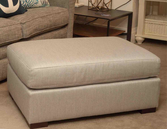 Kincaid  Sliver Grey Upholstered Ottoman