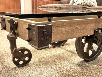 Restoration Hardware Industrial Cart Cocktail Table
