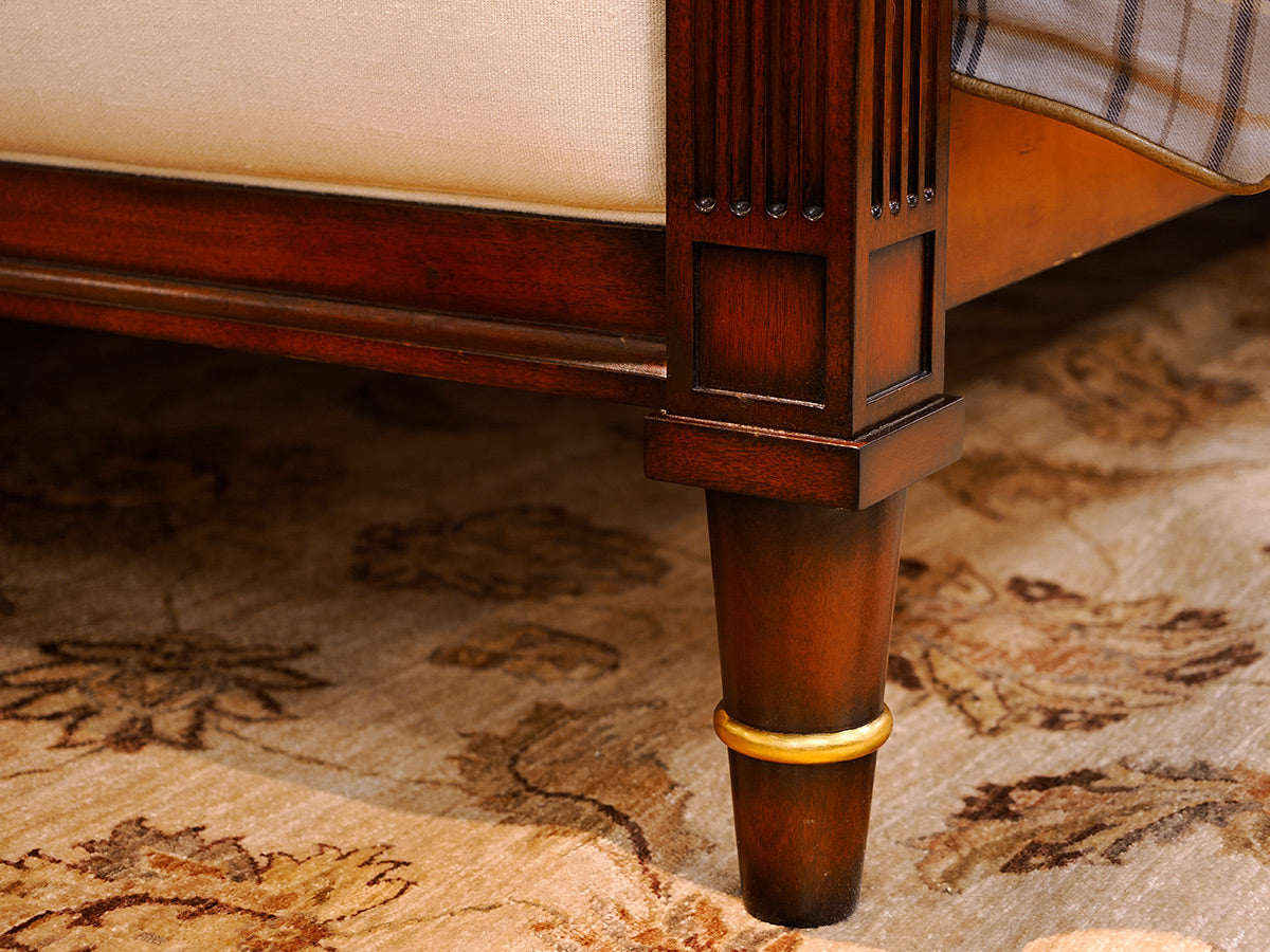 Four Post Cherry and Upholstered King Bed Frame