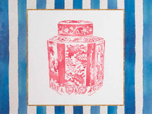 'Chinoiserie Vase I' White Framed Print Under Glass
