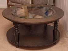 Cocktail Table with Insert Glass Top & Casters