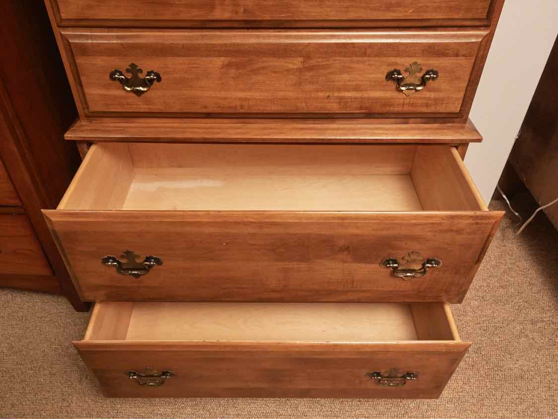 Cherry 3 Over 2 Drawer Chest