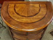 Demilune Side Table with Fan Inlay on top