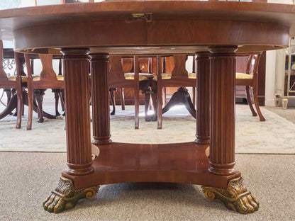 Henredon Regency 60" Round 4 Column Pedestal Dining Table