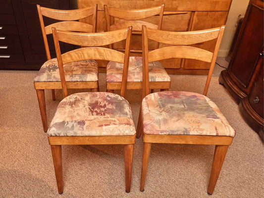Set Of 4  Heywood Wakefield 1955  Maple 'Champagne' Finish  Dining Chairs