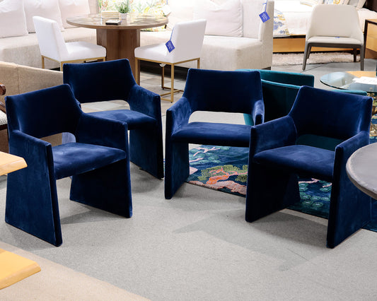 Set of 4 CB2 Foley Arm Dining Chairs