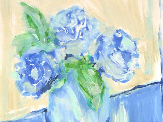 Giclee 'Vase of Hydrangea II on Canvas'