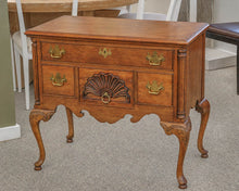 Thomasville Lowboy with Carved Shell in Light Finish Mahogany