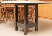 High Top Table Faux Stone Top  Black Finish Base