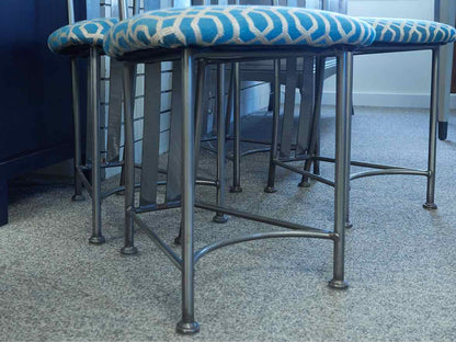 Set of 4 Custom Brushed Stelel Dining Chairs