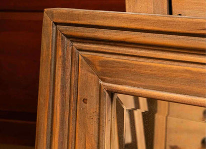 Four Hands Reclaimed Wood 7 Drawer Dresser in Sundried Wheat Finish with Mirror