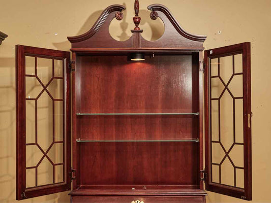 Jasper Cherry 2 Glass Door 4 Drawer  Cabinet Secretary Desk