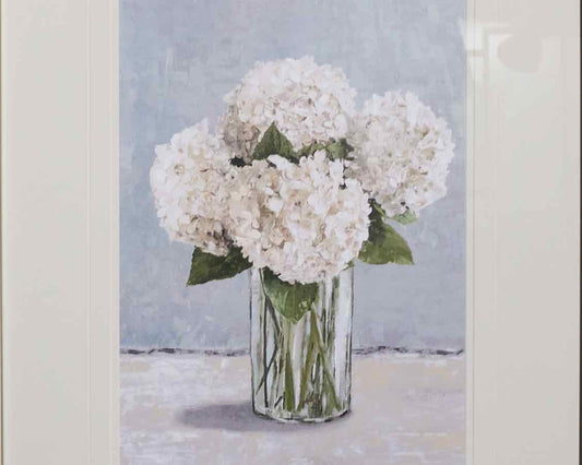 Framed Print: "Hydrangeas in Vase I"