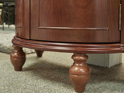 Mahogany Stain  Demi-Lune 2 Door Bar Cabinet