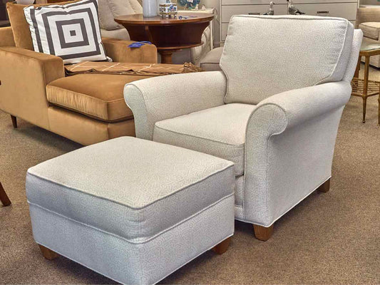 Rowe Roll Arm Chair & Matching Ottoman