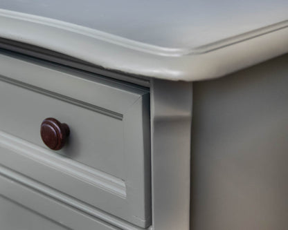 Five  Drawer Chest In Sage Green W/ Wood Knobs