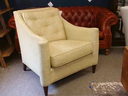 Pair of Emerson Bentley  Modern Chairs W/ Gold Tweed Fabric