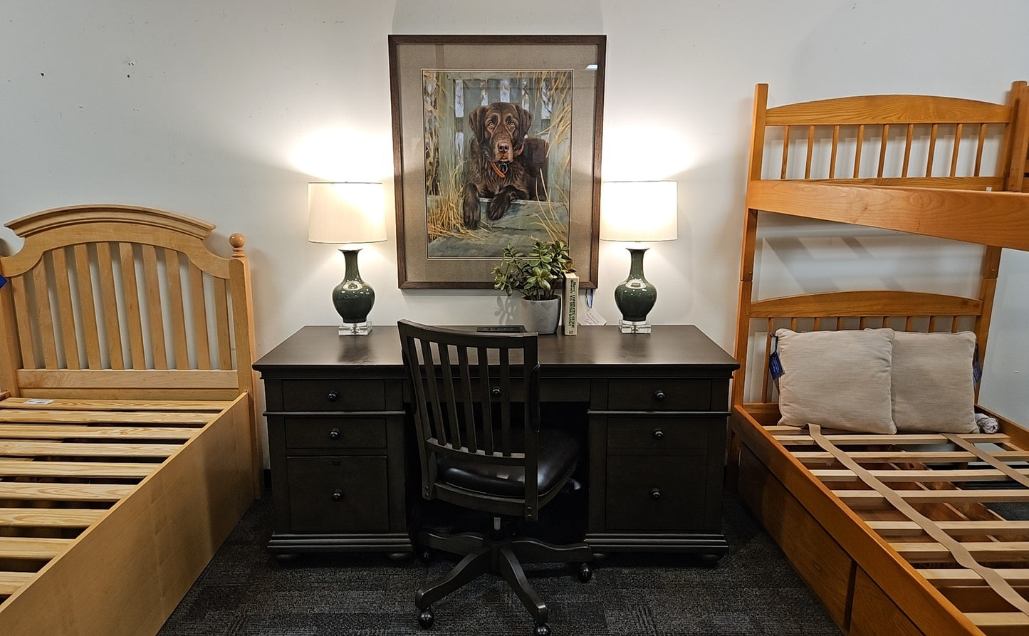Dark Grey Desk w/ Chair on Casters