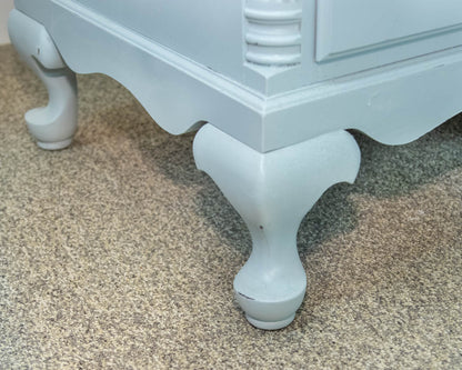 Kling Tall Chest in Light Blue Finish with Spoon Feet