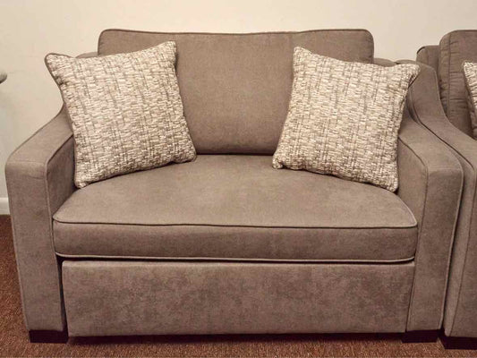 Chair and Half Graphite Grey Upholstery with Pull-out Otoman