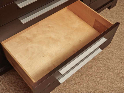 Espresso Finish Contemporary 4 Drawer & 2 Door  Sideboard