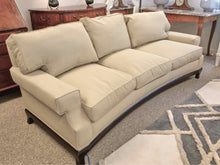 A. Rudin Soft Celadon Conversation Sofa w/ Loose Back Pillows & Ebony Legs