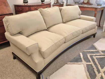 A. Rudin Soft Celadon Conversation Sofa w/ Loose Back Pillows & Ebony Legs