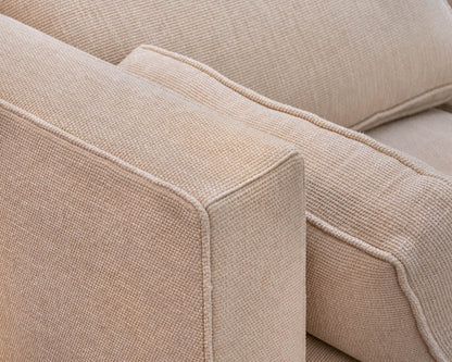 Duralee Tufted Three Piece Sectional in Golden Wheat Upholstery