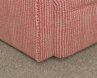 Pair of Swivel Chairs in Red & White Vine Upholstery