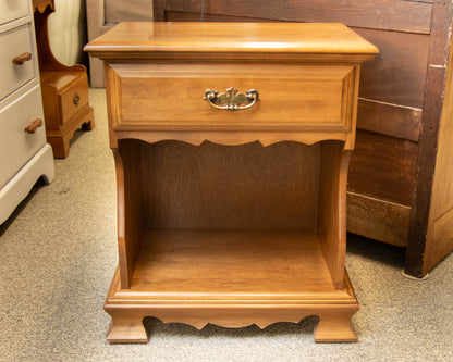 Maple 1 Drawer Nightstand with Open Storage