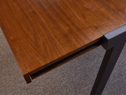 CB2 Metal & Cherry Dining Table W/ Leaf
