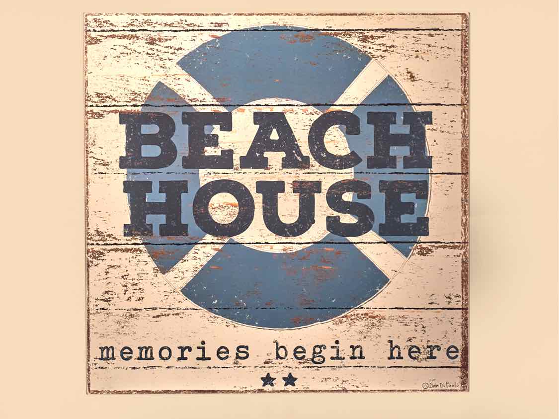 'Beach House' Painted Wooden Wall Decor