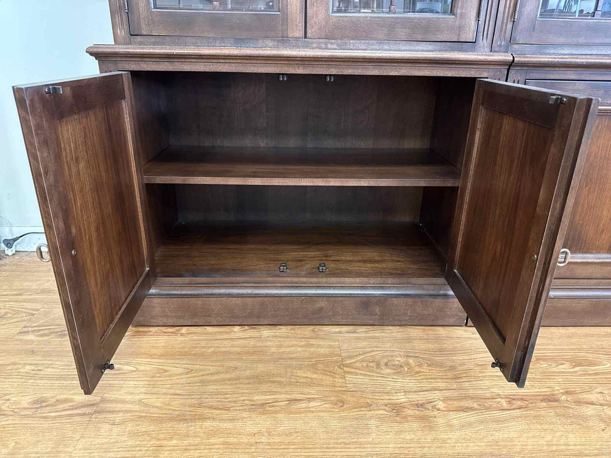 Ethan Allen Walnut Lighted China Cabinet
