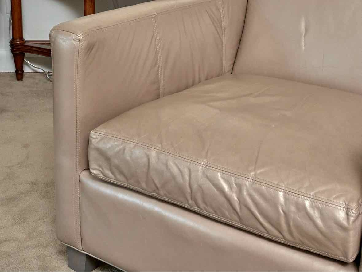 Boston Interiors Klyine 'Lustre Pebble' Leather Chair & Ottman