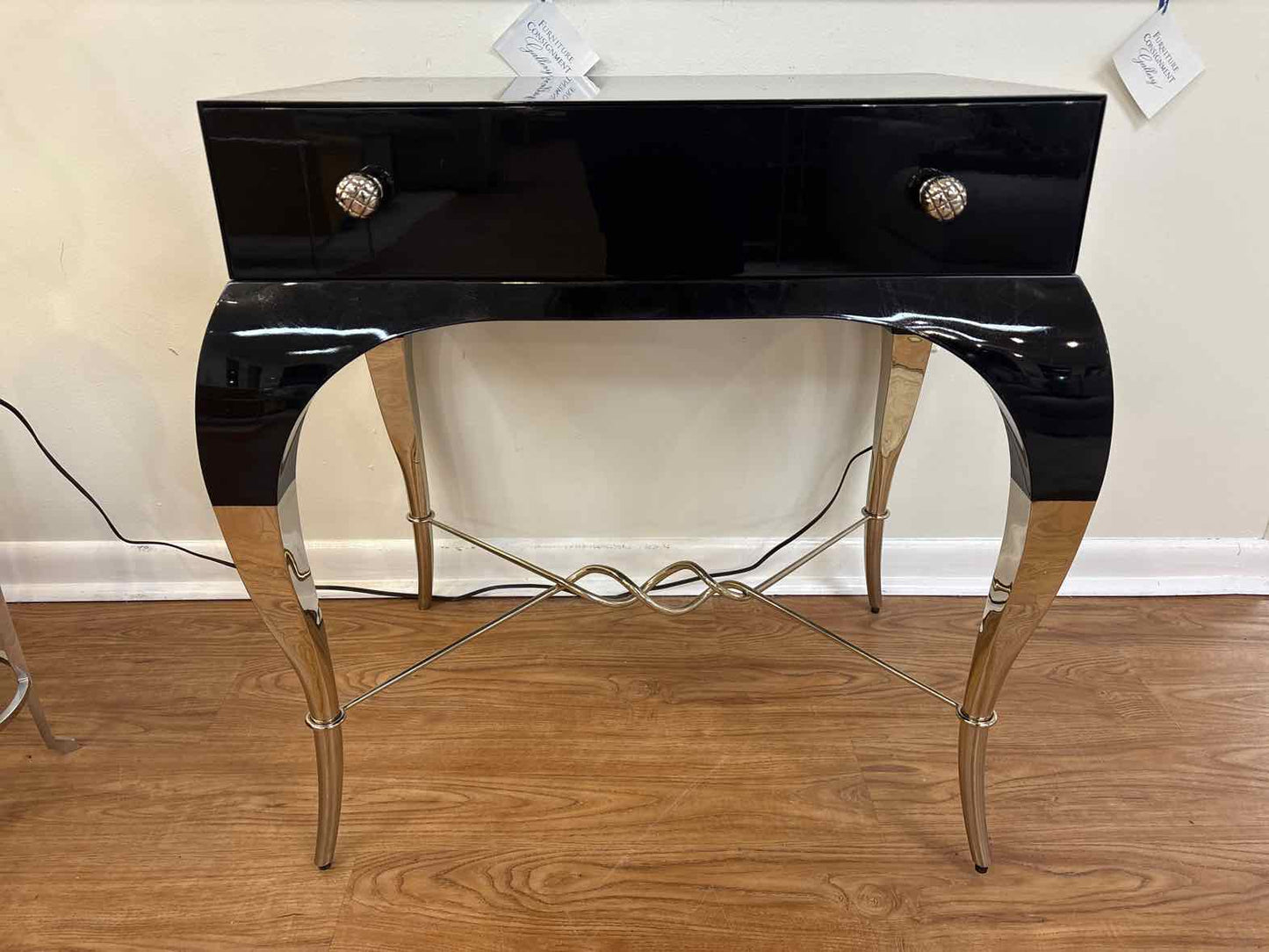 Caracole Black Lacquer Accent Table