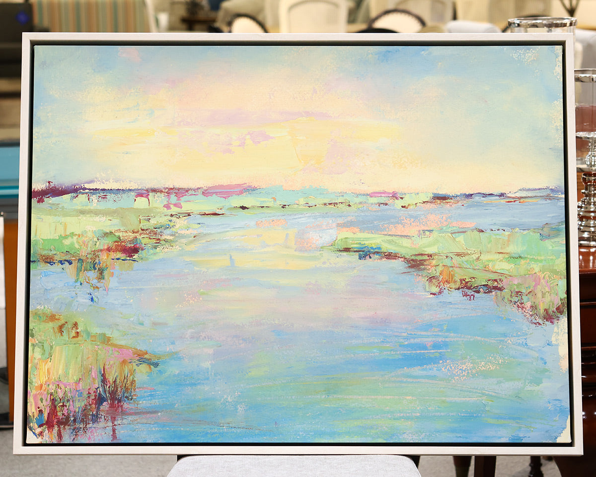 "The Calm" Print in White Wood Floater Frame