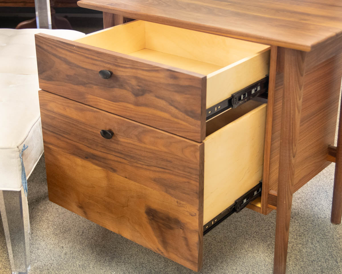 Crate & Barrel ' Kendall ' Walnut 1 Drawer File Cabinet
