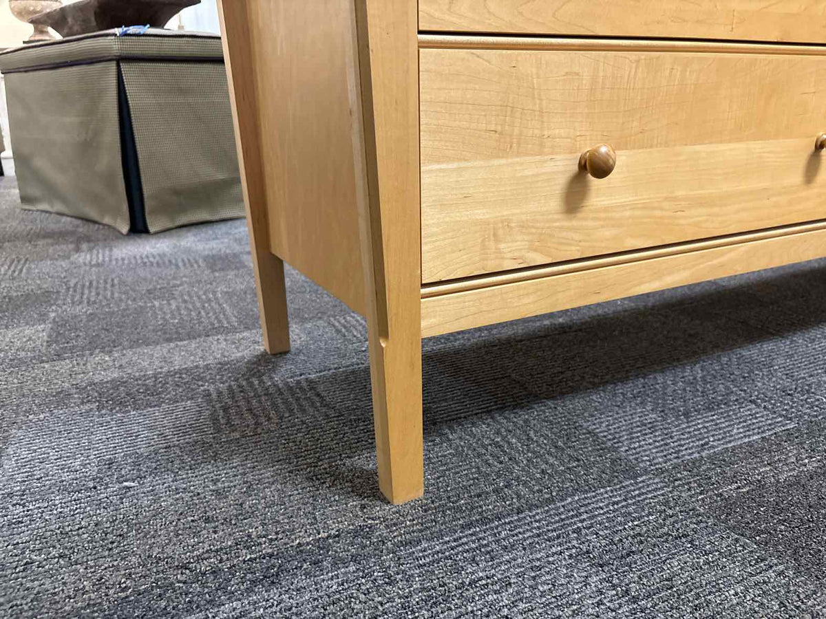 Maple six drawer Dresser w/ wooden knobs