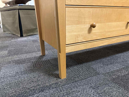 Maple six drawer Dresser w/ wooden knobs