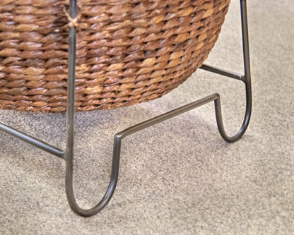 Black Metal Stand with 3 Wicker Baskets