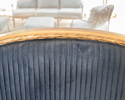 Caracole 'Composition's' Peacock Blue Velvet Upholstered Platform Queen Bed