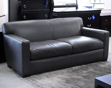 Lee Industries Two-Cushion Gray Leather Couch