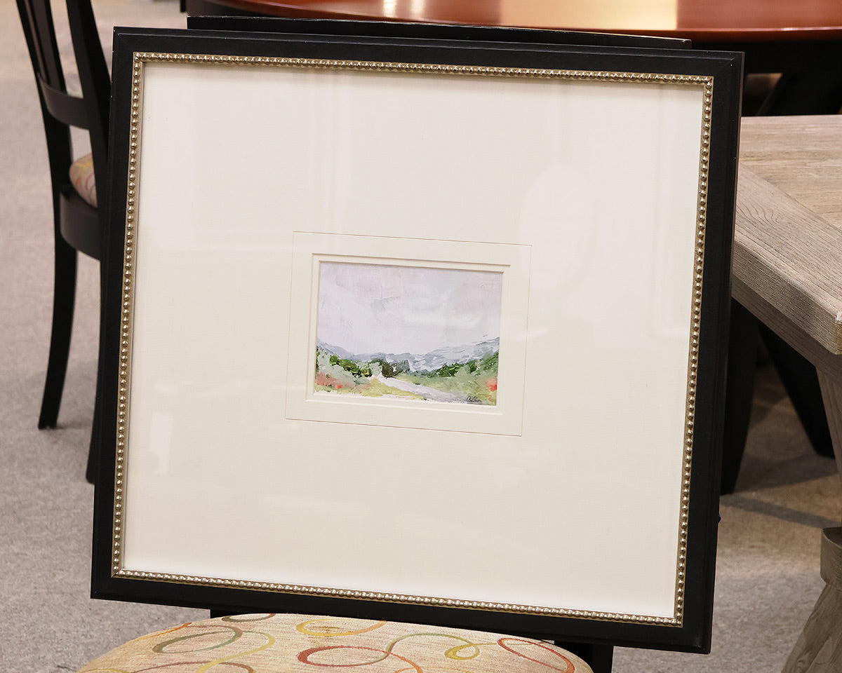 "A Glimpse Outside II" Matted Print in Black & Gold Frame